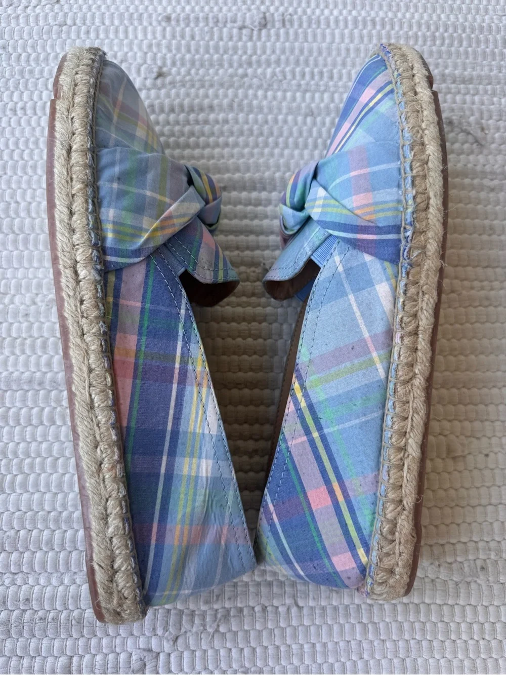 Talbots Pastel Plaid Espadrille Loafers in Blue, Pink, Yellow